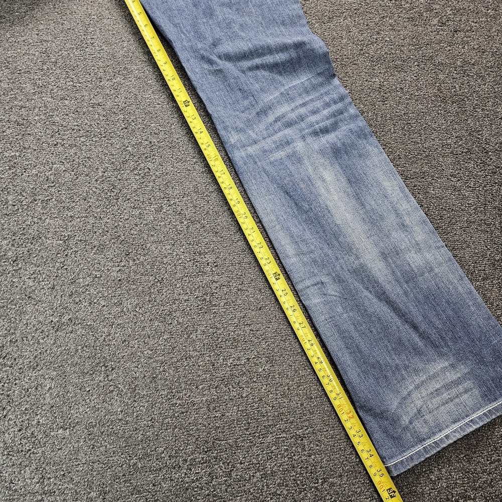 Y2K Harley Davidson Jeans Womens 14 Tall Boot Cut Embellished Medium Wash Flap - Picture 7 of 10